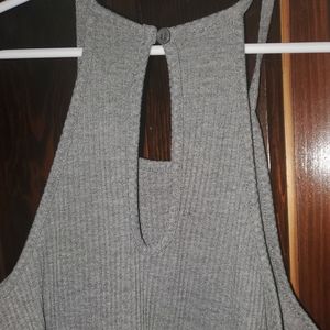 Grey ribbed dress